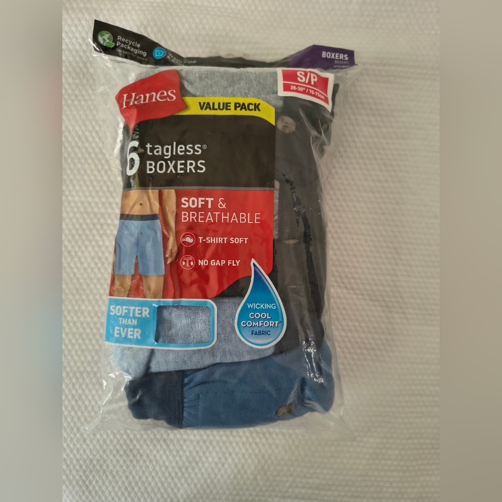 COMFORTSOFT MOISTURE WICKING COTTON JERSEY 6 PACK Size S.